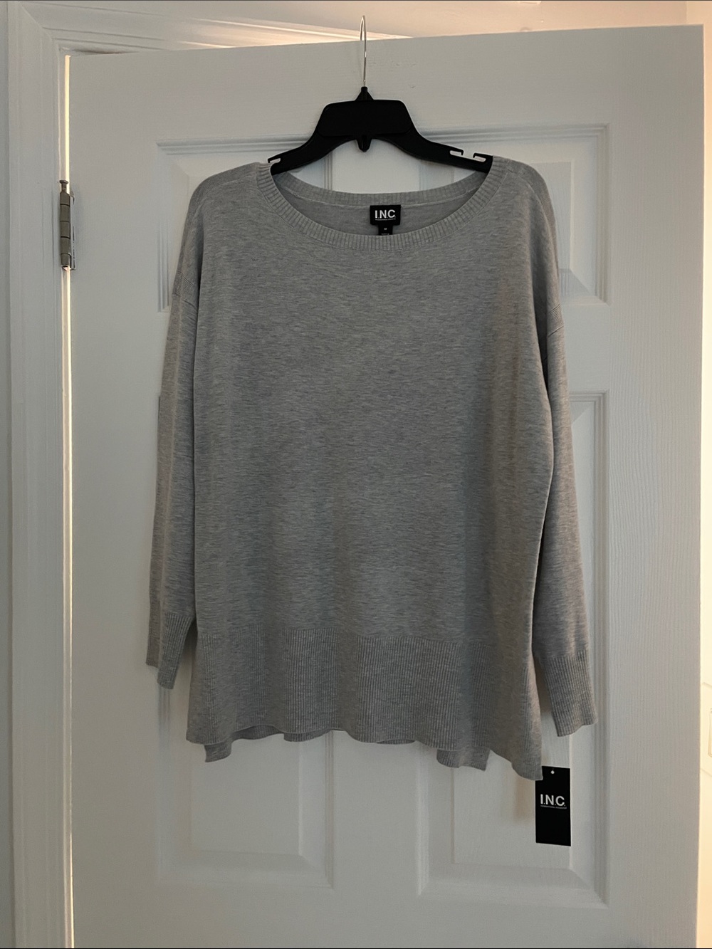 INC International Concepts Light Gray Crewneck Sweater